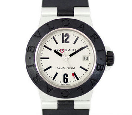 Battery replacement BVLGARI Bulgari Aluminum AL29A Date Silver Dial Aluminum Rubber Ladies Quartz AL29TA [Watch] [Used]