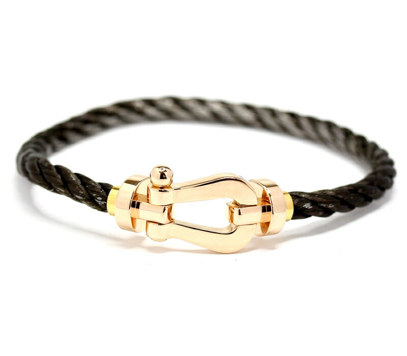 FRED Fred Force10 Force 10 Bracelet LM K18PG Pink Gold Gold Gold SS Stainless Steel Cable Black YG End [Jewelry] [Used]