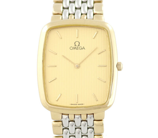 Battery replacement OMEGA Omega Deville Devil Gold Dial SS Stainless steel YGP Combination Combination Men's Boys Quartz Devil [Watch] [Used]