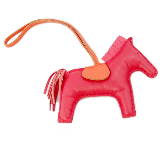 Unused HERMES Hermes Rodeo MM Bag Charm Rouge Indian Rose Jaeprose Foo Anonyo Leather Horse Accessories Accessories [Used]