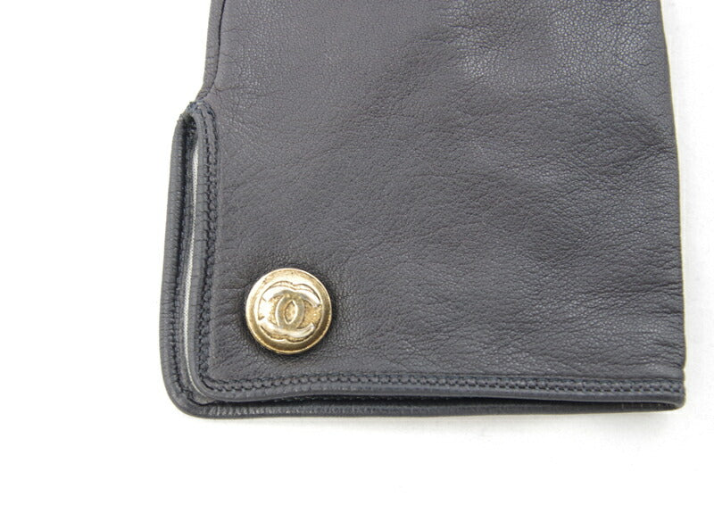 CHANEL シャネル ココマーク レザーグローブ ダークブラウン 茶