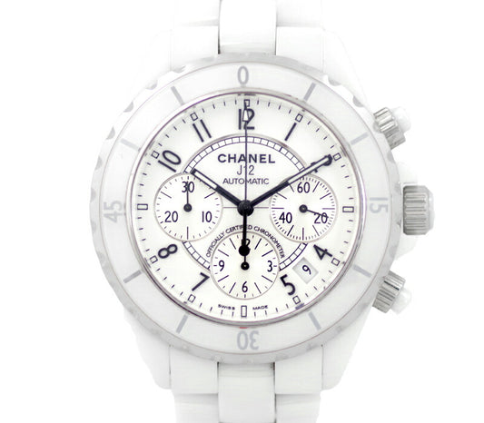 CHANEL Chanel J12 41mm H1007 Chronograph White White Dial Ceramic SS Men's Automatic Wind [Watch] [Used]