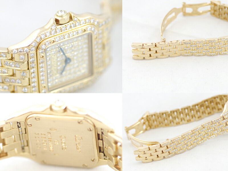 Cartier Cartier Cartier Cartier Cartier Cartier Cartier Cartier Double Diamond Diamond Besel Diamond Diamond Diamond Dial 750 K18 Y Gold Golden Fragile Ladies Quartz After Diamond [Watch] [Used]