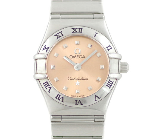 Battery replacement OMEGA Omega Constellation Mini Mai Choice 1561.61 Pink Dial SS Stainless Steel Mirror Full Polish Ladies Quartz [6 months warranty] [Watch] [Used]