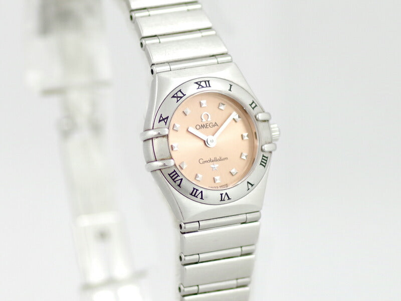 Battery replacement OMEGA Omega Constellation Mini Mai Choice 1561.61 Pink Dial SS Stainless Steel Mirror Full Polish Ladies Quartz [6 months warranty] [Watch] [Used]