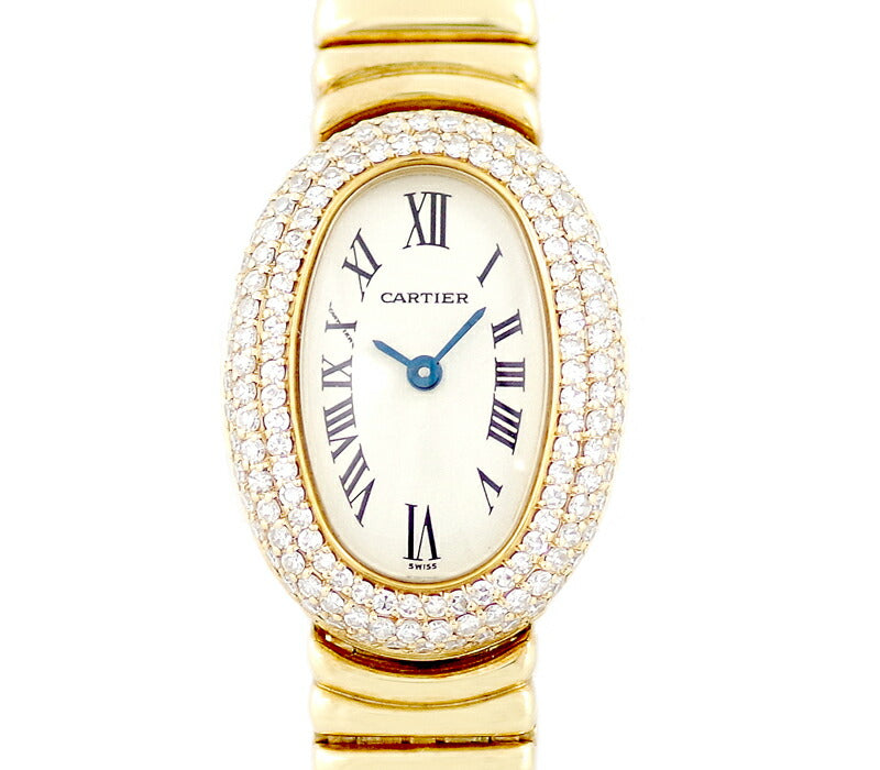 Cartier Cartier Cartier Cartier Cartier Mini Venuy White Ivory White Ivory Dial K18 Yg Yellow Gold Golden Fruit Diamond Ladies Quartz [Watch] [Used]