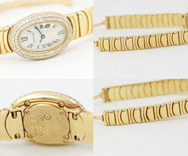 Cartier Cartier Cartier Cartier Cartier Mini Venuy White Ivory White Ivory Dial K18 Yg Yellow Gold Golden Fruit Diamond Ladies Quartz [Watch] [Used]