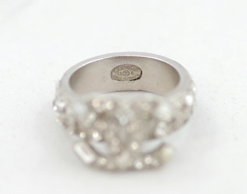 CHANEL Chanel Coco Mark Rinstone Bucket Pearl Ring No. 10 #50 Silver Ring 12A Accessories [Jewelry] [Used]