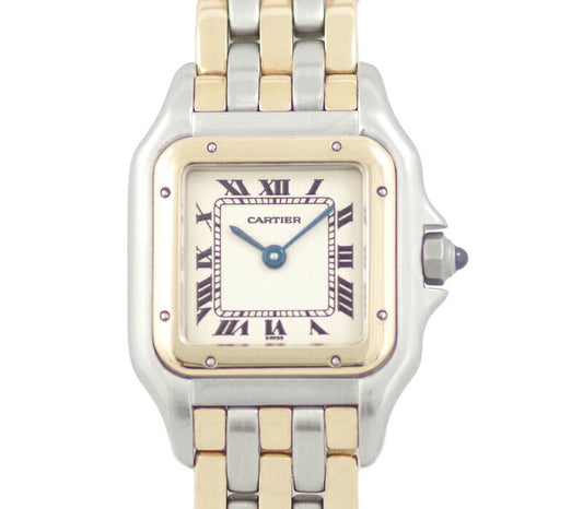 Battery replacement Cartier Cartier Pan Tail SM 3 Row White Ivory White Dial K18YG Yellow Gold SS Stainless Steel Combination Ladies Quartz [Watch] [Used]