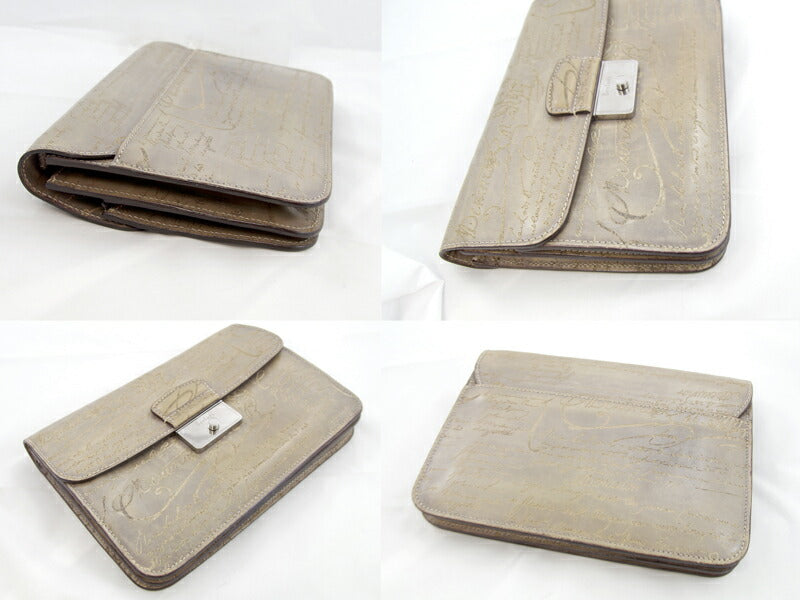 Berluti Berluti Caligraphy Clutch Second Bag Venetian Leather Light Brown Ash Hand Patine [Bag] [Used]