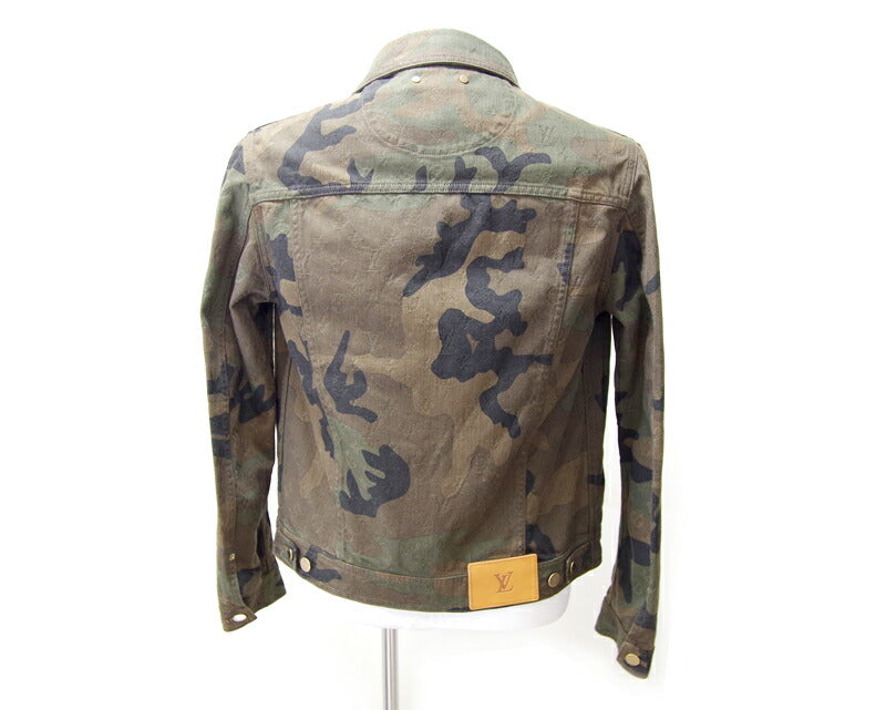 Unused items LOUIS VUITTON Louis Vuitton Supreme Supreme Collaboration Denim Jacket Limited Item Camouflage Carki Tracker G Jean Size 44 S M17AW Men [Apparel] [Used]
