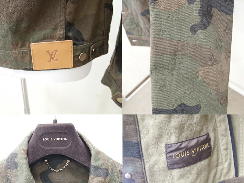 Unused items LOUIS VUITTON Louis Vuitton Supreme Supreme Collaboration Denim Jacket Limited Item Camouflage Carki Tracker G Jean Size 44 S M17AW Men [Apparel] [Used]