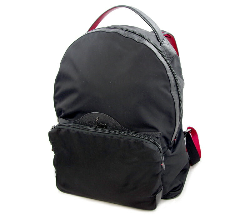Christian Louboutin Christian Lubutan Backlouubi Backpack Nylon Backpack Daypack Leather Black Black Bag Men's Women's Women [Bag] [Used]