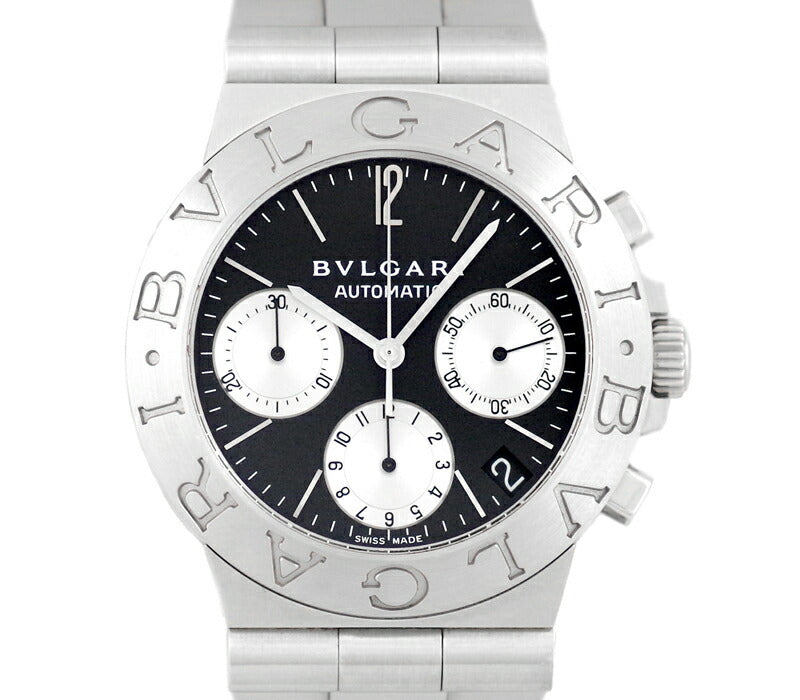 BVLGARI Bulgari Diagano Sports CH35S Chronograph Black Black Dial SS Stainless Steel Men's Automatic Wind [Watch] [Used]