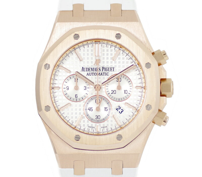 New finished Audemars Piguet Audemars Piguet Audema Piggy Royal Oak Chronograph 26320OR solid silver dial K18 PG Pink Gold Genuine Tailline White Ram Men's Automatic Wrap AP 26320or.00.D088CR.01 [6 months warranty] [Used]