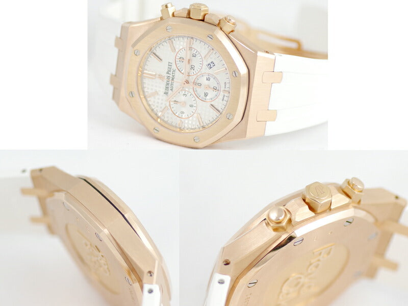 New finished Audemars Piguet Audemars Piguet Audema Piggy Royal Oak Chronograph 26320OR solid silver dial K18 PG Pink Gold Genuine Tailline White Ram Men's Automatic Wrap AP 26320or.00.D088CR.01 [6 months warranty] [Used]