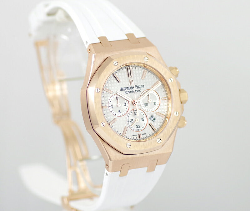 New finished Audemars Piguet Audemars Piguet Audema Piggy Royal Oak Chronograph 26320OR solid silver dial K18 PG Pink Gold Genuine Tailline White Ram Men's Automatic Wrap AP 26320or.00.D088CR.01 [6 months warranty] [Used]