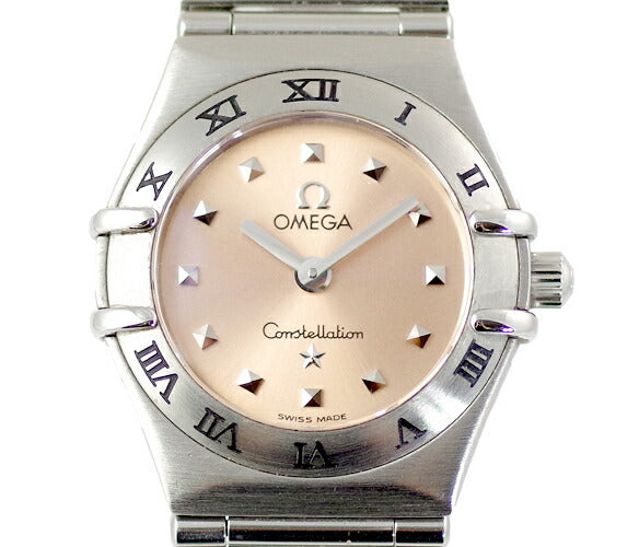 Battery replacement OMEGA Omega Constellation Mini 1562.61 Pink dial SS Stainless Ladies Quartz 1561 [Watch] [Used]