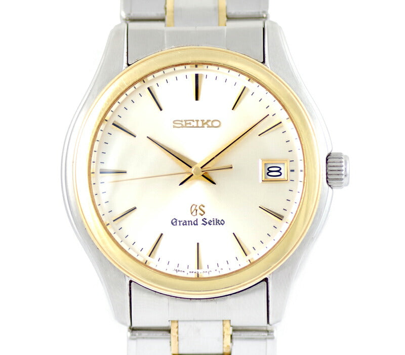 Battery replacement SEIKO Seiko Grand Seiko Date 9F62-0A20 Silver Dial K18 YG Yellow Gold SS Stainless Steel Combination Men's Quartz GS [6 months warranty] [Watch] [Used]