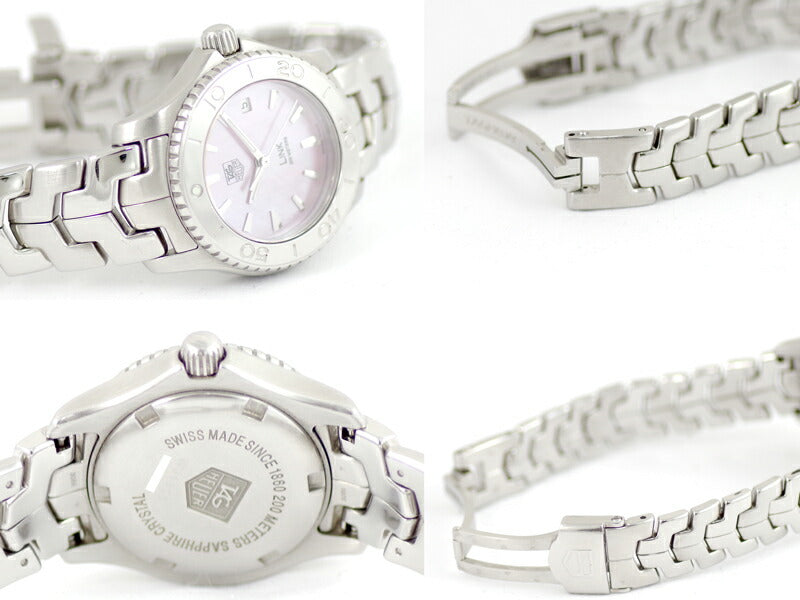 Battery replacement TAG HEUER Tag Hoire Link WJ1315 200m Waterproof pink shell dial SS Stainless Ladies Quartz [Watch] [Used]