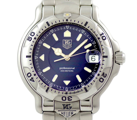 Battery replacement TAG HEUER Tag Hoier 6000 Series WH1115-K1 200m Waterproof Navy Blue Blue Dial SS Stainless Men Quartz