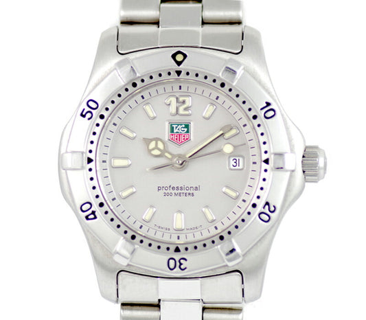 電池交換済 TAG Heuer タグホイヤー 2000シリーズ プロフェッショナル WK1312 200m防水 グレー シルバー 文字盤 SS ステンレス レディース クォーツ【6ヶ月保証】【腕時計】【中古】