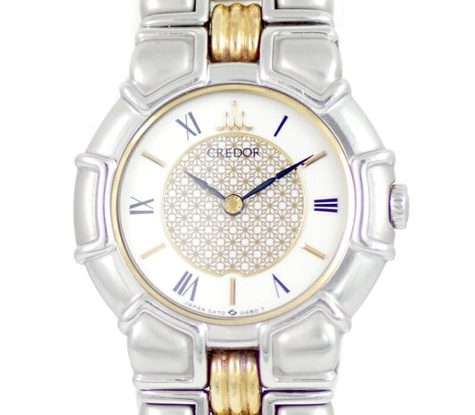 Battery replacement Seiko Seiko Couredor Entollata 5A70-0160 White White Dial SS Stainless steel Yellow Gold Combination Ladies Quartz [6 months warranty] [Watch] [Used]