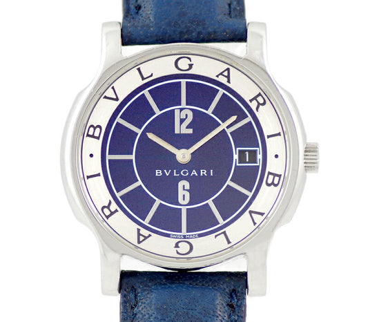 Battery replacement BVLGARI Bvlgari solo tempo JAL In -flight limited ST35S Blue Blue Dial SS Stainless Steel Genuine Belt Genuine Buckle Men's Quartz [6 months warranty] [Watch] [Used]