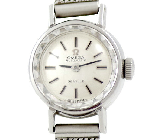 Rare product OMEGA Omega Deville Devil 551.038 Cal.661 Cut glass Silver Dial SS Stainless Ladies Devil Automatic Wind Antique Vintage [Watch] [Used]