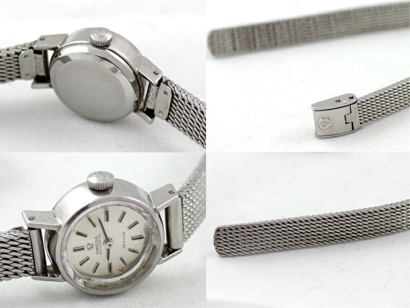 希少品 OMEGA オメガ DeVille デビル 551.038 Cal.661 カットガラス シルバー 文字盤 SS ステンレス レディース デヴィル 自動巻き アンティーク ヴィンテージ【腕時計】【中古】