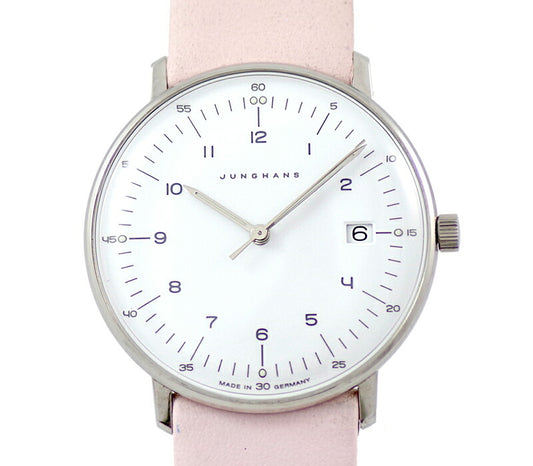 Battery replacement JUNGHANS Yunhans Maxbill Max Building 047/4253 Date White White Dial SS Stainless Steel Genuine Belt Genuine Buckle Ladies Men's Quartz