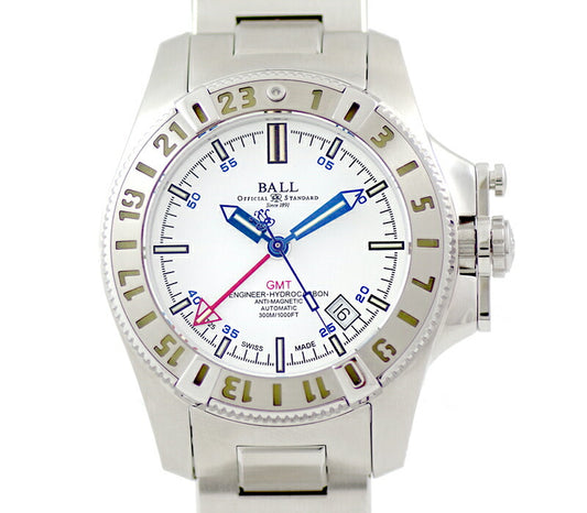 BALL Ball Ball Watch Engineer Hydro Carbon GMT 300m Waterproof White White Dial SS Stainless Men Automatic Wind [6 months warranty] [Watch] [Used]