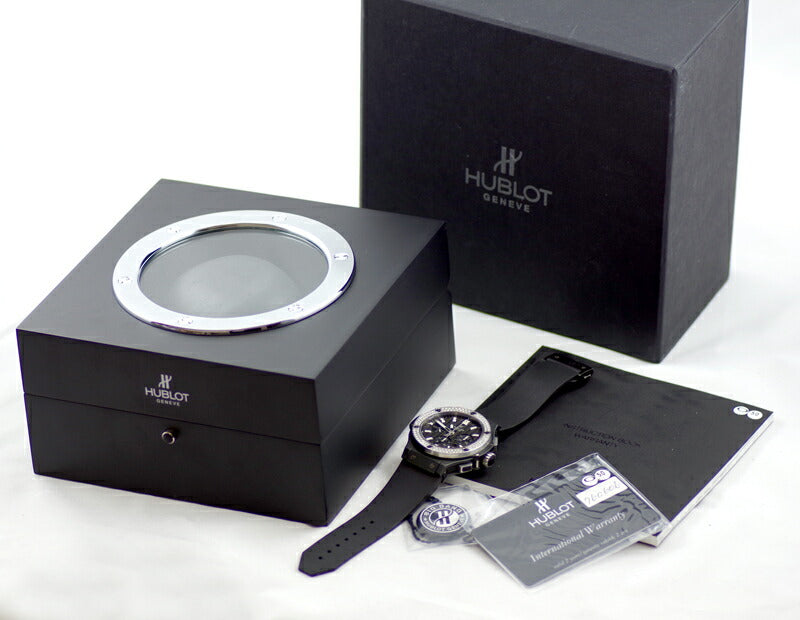 HUBLOT Ublo Big Big Big Big Big Bang Big Big Bang Big Bang Evolution Black Magic Diamond Besel 301.ci.1770.RX 44mm Chronograph Date Black Black Carbon Date Ceramic Titanium Genuine Back Big Bang 301.CI.1770.GR [6 months warranty] Clock] [ second hand】