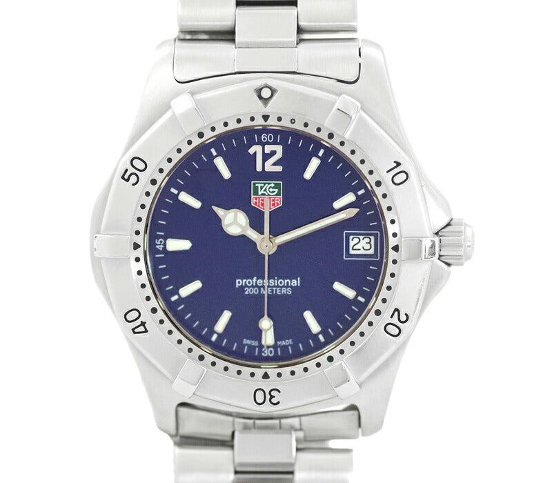 Battery replacement TAG HEUER Tag Hoier 2000 Series Professional Classic WK1113-0 BA0311 200m Waterproof Blue Blue Dial SS Stainless Men Quartz [6 months warranty] [Watch] [Used]