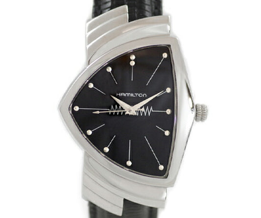 Battery replacement HAMILTON Hamilton Ventura H244112 Black Black Dial SS Stainless Steel Genuine Belt Genuine Tuck Men's Quartz