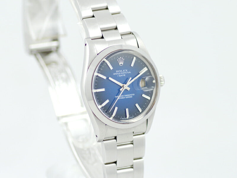 希少品 ROLEX ロレックス OYSTER PERPETUAL DATE オイスターパーペチュアルデイト 15000 67番 ブルーグラデーション 文字盤 SS ステンレス メンズ 自動巻き【6ヶ月保証】【腕時計】【中古】