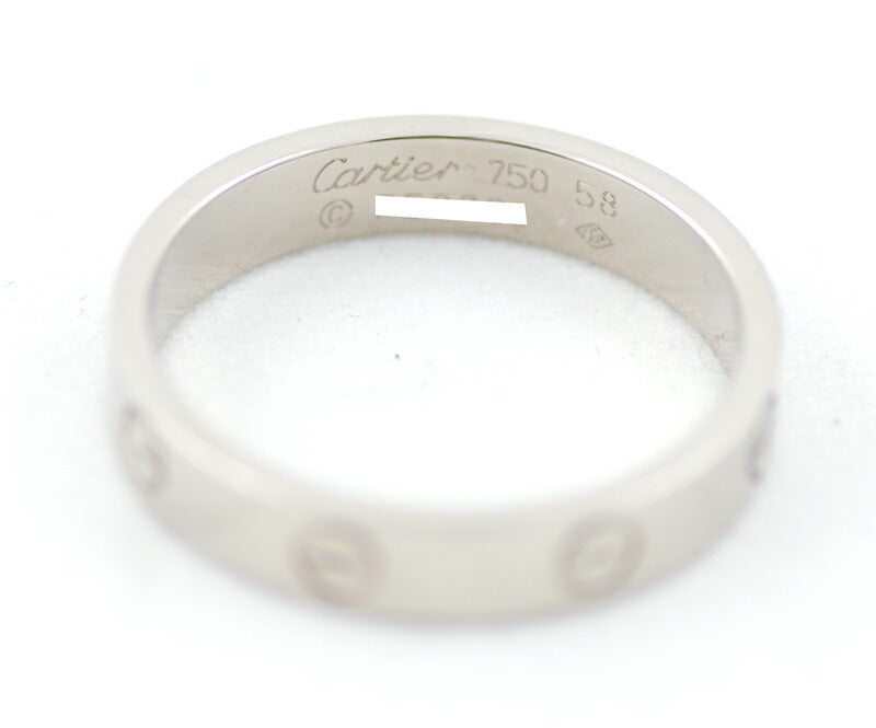 New finished Cartier Cartier Mini Love Ring K18WG White Gold #58 17.5 750 solid Men's Ladies Unisex Men and Women [Jewelry] [Used]