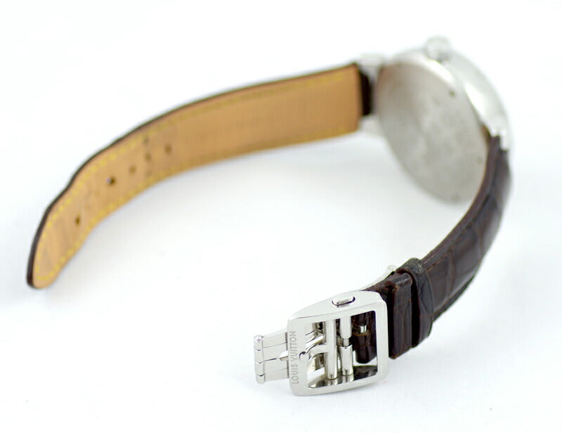 LOUIS VUITTON Louis Vuitton Tumbourg GMT Q1131 Brown Dial SS Stainless Steel Genuine Belt Genuine D -Buckle Men's Automatic Wind
