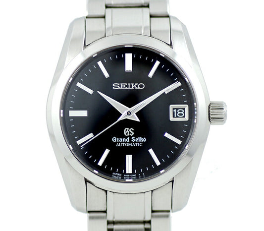 電池交換済 SEIKO セイコー グランドセイコー デイト 9S65-00B0 SBGR053 裏スケ 黒 ブラック 文字盤 SS ステンレス メンズ 自動巻き GS【6ヶ月保証】【腕時計】【中古】