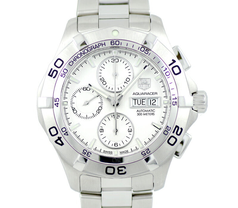 TAG Heuer タグホイヤー アクアレーサー デイデイト CAF2011 BA0815 300m防水 シルバー 文字盤 SS ステンレス メンズ 自動巻き【6ヶ月保証】【腕時計】【中古】