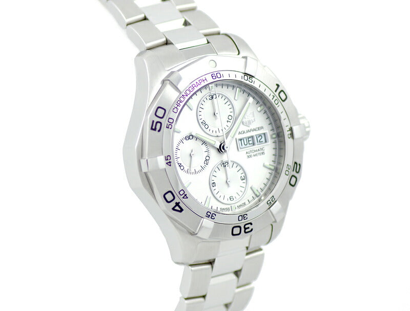 TAG Heuer タグホイヤー アクアレーサー デイデイト CAF2011 BA0815 300m防水 シルバー 文字盤 SS ステンレス メンズ 自動巻き【6ヶ月保証】【腕時計】【中古】