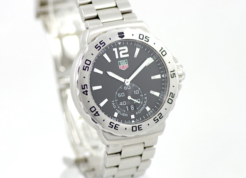 電池交換済 TAG Heuer タグホイヤー フォーミュラ1 グランドデイト WAU1112 BA0858 200m防水 黒 ブラック 文字盤 SS ステンレス メンズ クォーツ フォーミュラー1【6ヶ月保証】【腕時計】【中古】