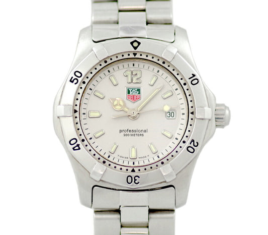 電池交換済 TAG Heuer タグホイヤー 2000シリーズ プロフェッショナル WK1312 200m防水 グレー シルバー 文字盤 SS ステンレス レディース クォーツ【6ヶ月保証】【腕時計】【中古】