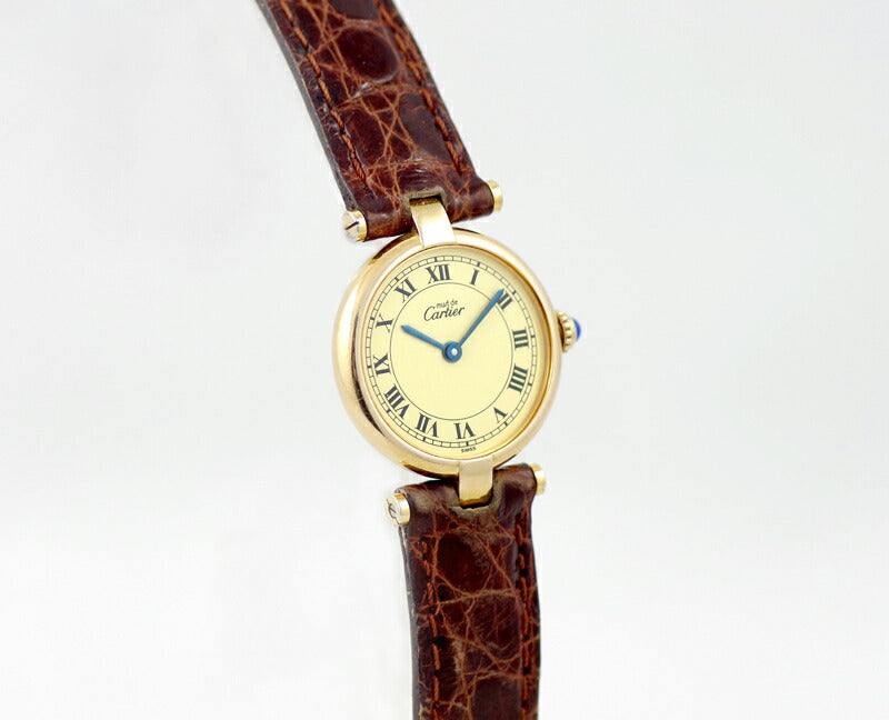 Cartier Cartier Cartier Cartier Cartier Cartier Cartier Cartier Cartier White Ivory Dial SV925 Yellow Gold Ladies Quartz [6 months warranty] [Watch] [Used]