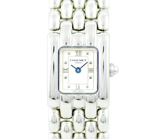 Battery replacement CHAUMET Show Meishis Roman Index White White Dial SS Stainless steel Bangle Watch Ladies Quartz [6 months warranty] [Watch] [Used]
