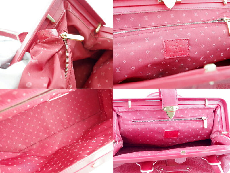 LOUIS VUITTON Louis Vuitton Anjenu PM Shari Handbag Leather M91843 Leather Gerranium Red Red Bag Travel [Bag] [Used]