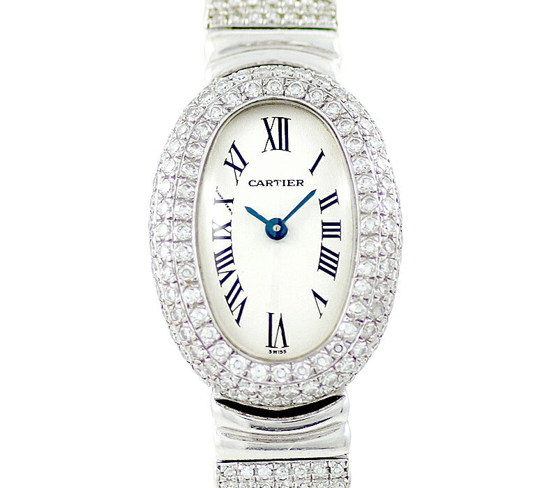 Cartier Cartier Cartier Cartier Cartier Cartier Mini -Hyper Diamond Besel Bess Breath Diamond White Ivory Dial K18 WG White Gold Gold Solid after Diamond Ladies Quartz [6 months Warranty] [Watch] [Used]