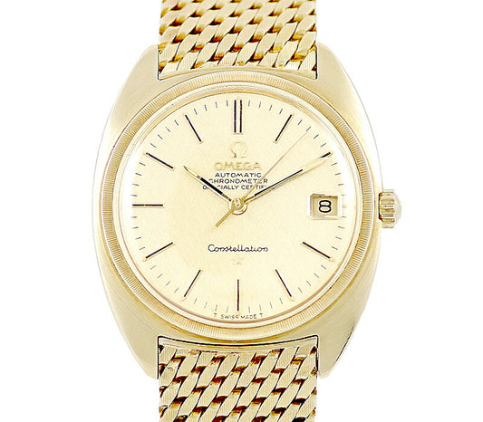 Rare product OMEGA Omega Constellation C line gold solid chronometer date 168.009 168.017 Cal.564 Gerald Genta 24 stone gold dial K18YG yellow gold genuine K18YG Breath Men's automatic winding antique vintage [Watch] [Used]