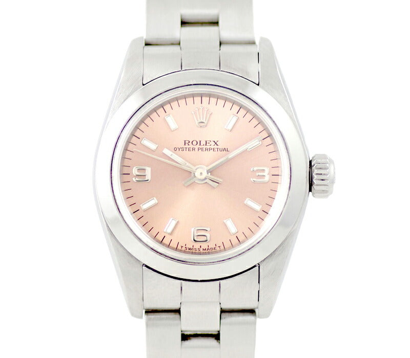 Inspection ROLEX Rolex Oyster Purpetur 67180 U Pink dial SS Stainless Ladies Automatic Wind [6 months warranty] [Watch] [Used]