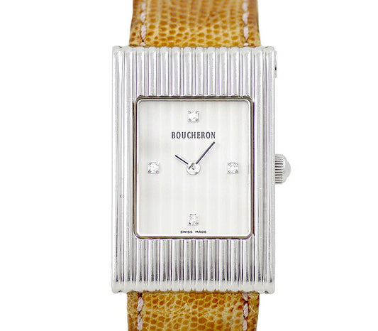 Boucheron Boucheron Boucheron Boucheron Reflection 4P Diamond Silver Dial SS Stainless Steel Genuine Belt Ladies Quartz [6 months warranty] [Watch] [Used]